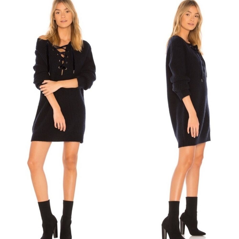 RAILS Nicole Velvet Tie Sweater Dress sz m